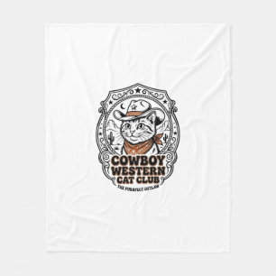 Cowboy Western Cat Pet Lover Shirt Art - Cowboy We Fleece Blanket