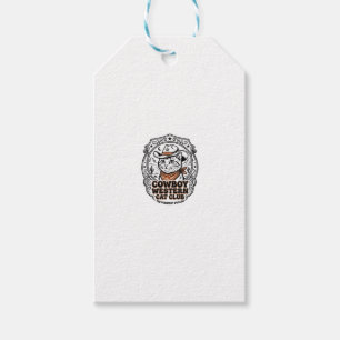 Cowboy Western Cat Pet Lover Shirt Art - Cowboy We Gift Tags