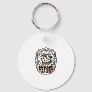 Cowboy Western Cat Pet Lover Shirt Art - Cowboy We Key Ring