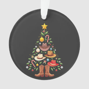 Cowboy Western Christmas Tree Santa Ornament