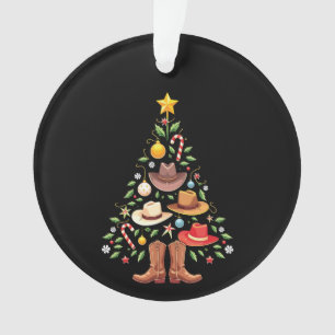 Cowboy Western Christmas Tree Santa Ornament