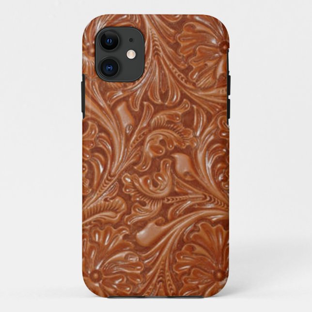 cowboy western country pattern tooled leather Case-Mate iPhone case (Back)