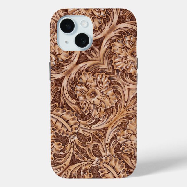 cowboy western country pattern tooled leather Case-Mate iPhone case (Back)