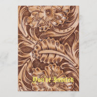 cowboy western country pattern tooled leather