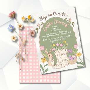 Cowboy Western Easter Brunch Egg Hunt Party Invitation