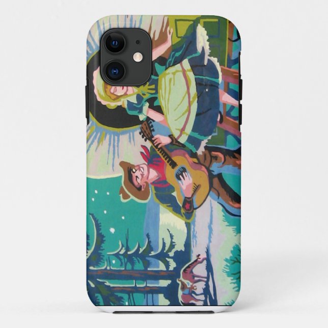 cowboy western girl  paint by numbers iphone case (Back)