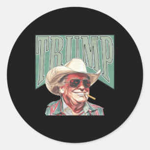 Cowboy Western Make America Great Trump Daddy  Classic Round Sticker