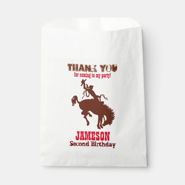 Cowboy Western Old West Birthday Baby Shower Favour Bags (Front)