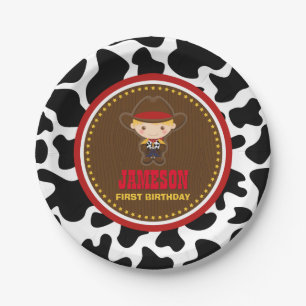 Cowboy Western Old West Birthday Paper Plate