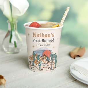Cowboy Western Rodeo 1st Birthday  Paper Cups