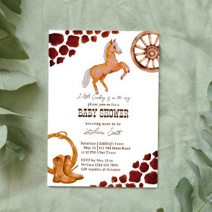 Cowboy western rodeo baby shower invitation