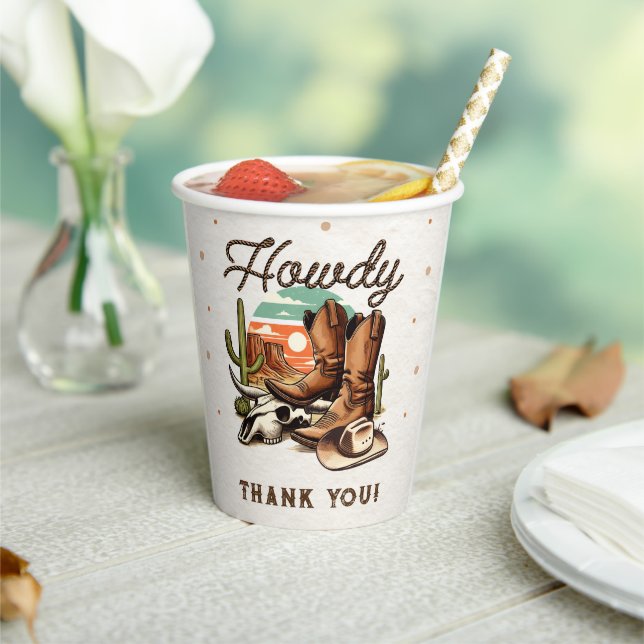 Cowboy Western Rodeo Birthday Kids  Paper Cups (Insitu)
