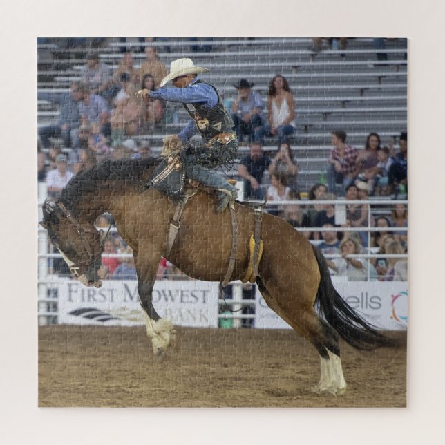 Cowboy Western Rodeo Bucking Horse Corral Jigsaw Puzzle (Vertical)