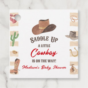 Cowboy Western Rodeo Wild West Baby Shower Favour Tags