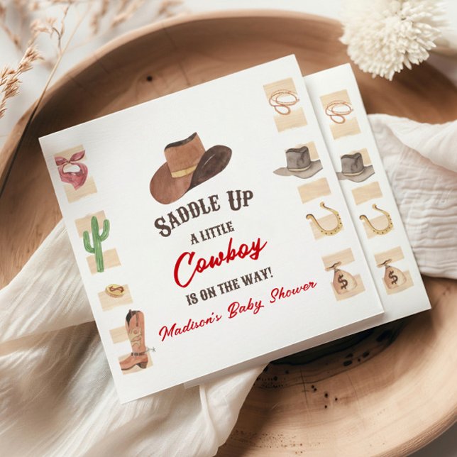 Cowboy Western Rodeo Wild West Baby Shower Napkin (Creator Uploaded)