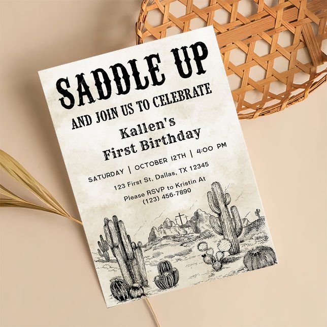 Cowboy Western Rodeo Wild West Birthday Party Invitation (Creator Uploaded)