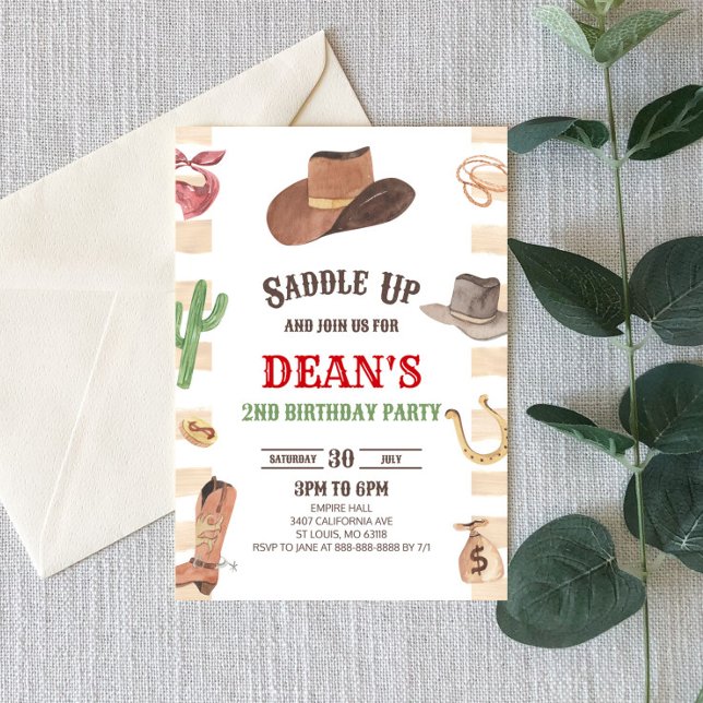 Cowboy Western Rodeo Wild West Birthday Party Invitation (Creator Uploaded)