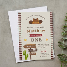 Cowboy Western Saloon 1st Baby Boy Wild Birthday