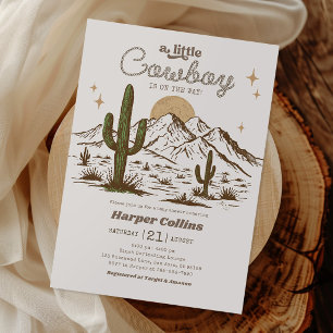 Cowboy Western Style Baby Shower Invitation