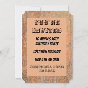 Cowboy Western Theme Invitation
