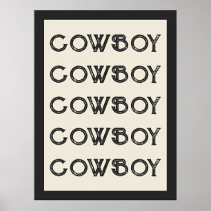 Cowboy Western Typography Wall Art Ranch Cabin