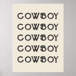  Cowboy Western Typography Wall Art Ranch Cabin