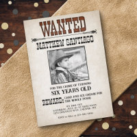 Cowboy Western Wanted Birthday