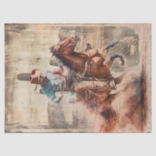 Cowboy Western Watercolor Decoupage Tissue Paper