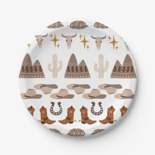 Cowboy Western Wild West Western Party Paper Plate