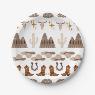 Cowboy Western Wild West Western Party Paper Plate