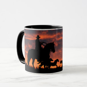 Cowboy Wild Herd of Horses Western Mug