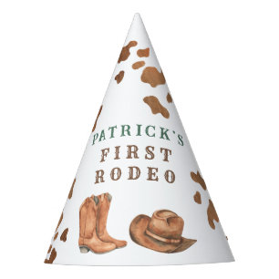 Cowboy Wild West 1st Rodeo Birthday Party Hat
