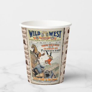 Cowboy Wild West Add Boy's Name Birthday Party Paper Cups