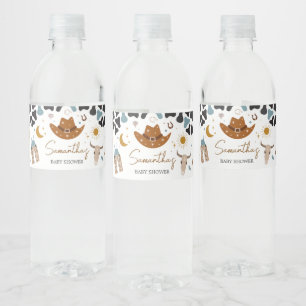 Cowboy Wild West Baby Shower Water Bottle Label