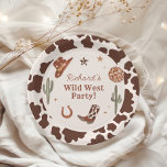 Cowboy Wild West boy birthday party Paper Plate<br><div class="desc">Cowboy Wild West boy birthday party Paper Plates
Matching items available.</div>