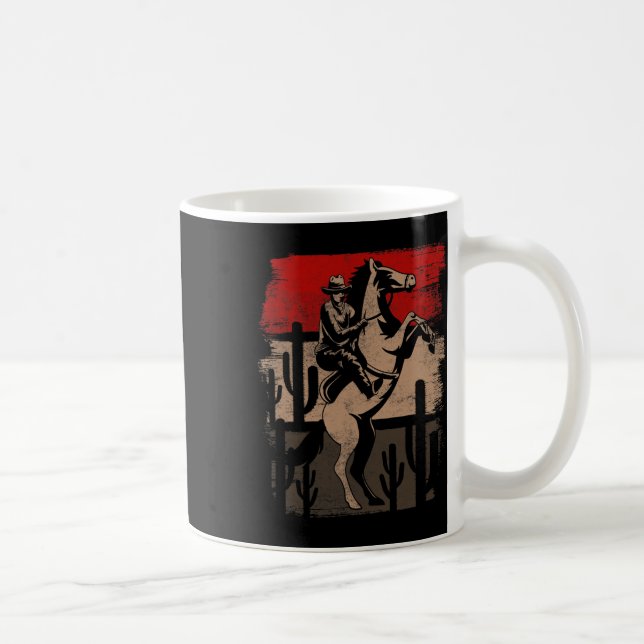Cowboy Wild West Country Horseck Riding Horse Retr Coffee Mug (Right)