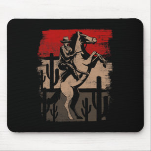Cowboy Wild West Country Horseck Riding Horse Retr Mouse Mat