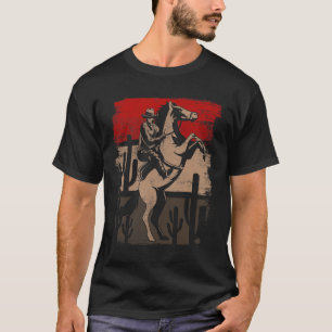 Cowboy Wild West Country Horseck Riding Horse Retr T-Shirt