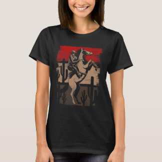 Cowboy Wild West Country Horseck Riding Horse Retr T-Shirt