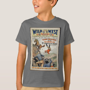 Cowboy Wild West Personalise NAME and Text Boys T-Shirt