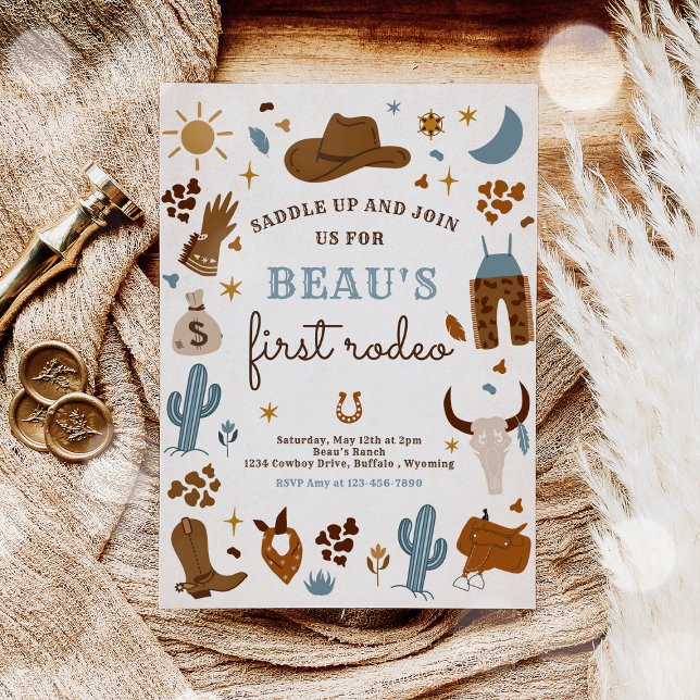 Cowboy Wild West Rodeo Ranch Birthday Party Invitation (Creator Uploaded)