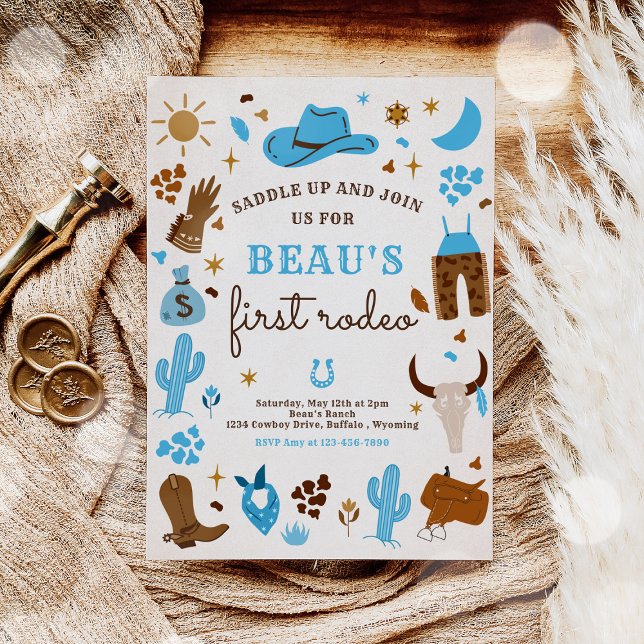 Cowboy Wild West Rodeo Ranch Birthday Party Invitation (Creator Uploaded)