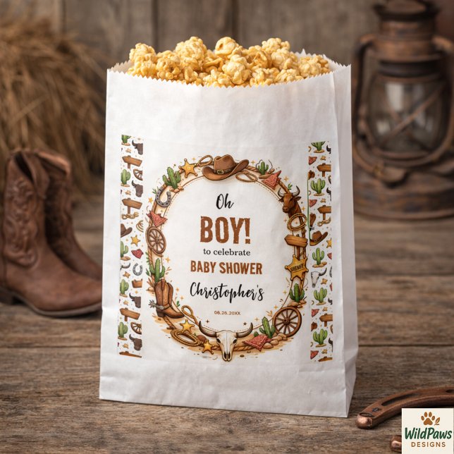 Cowboy Wild West Rodeo Ranch | Rustic Western Baby Favour Bags (Cowboy Wild West Rodeo Ranch | Rustic Western Baby Favor Bag
)