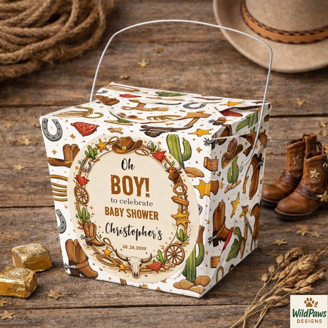 Cowboy Wild West Rodeo Ranch | Rustic Western Baby Favour Box (Cowboy Wild West Rodeo Ranch | Rustic Western Baby Favor Boxes
)