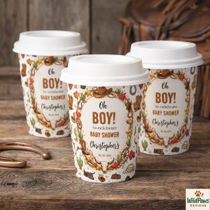 Cowboy Wild West Rodeo Ranch Rustic Western Baby Paper Cups