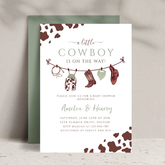 Cowboy Wild West Rodeo Western Baby Shower Invitation (Creator Uploaded)