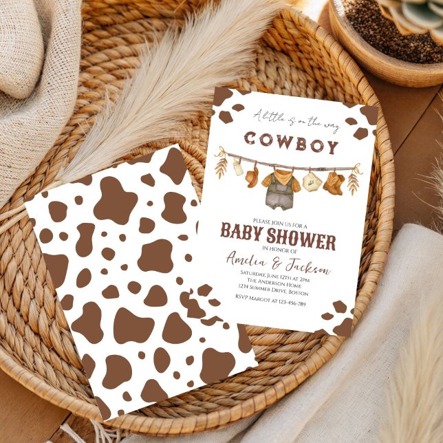 Cowboy Wild West Rodeo Western Boy Baby Shower  Invitation (Creator Uploaded)