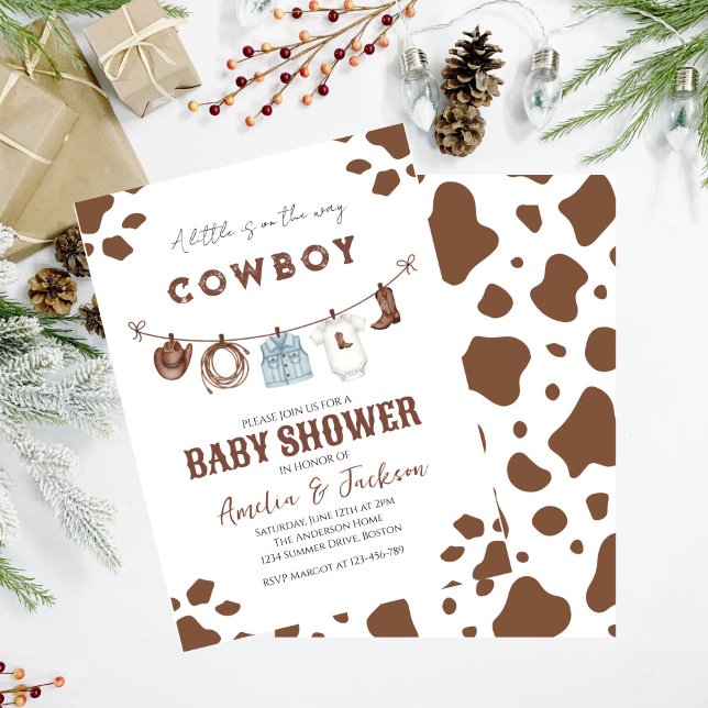 Cowboy Wild West Rodeo Western Boy Baby Shower  Invitation (Creator Uploaded)