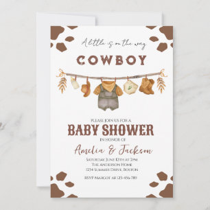 Cowboy Wild West Rodeo Western Boy Baby Shower  Invitation