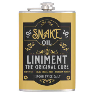 Cowboy Wild West Snake oil Hip Flask